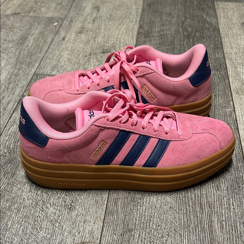 Adidas Pink and Navy Court Bold Sneakers